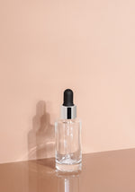 Princi Glass Bottle | Clear | Black Rubber Dropper