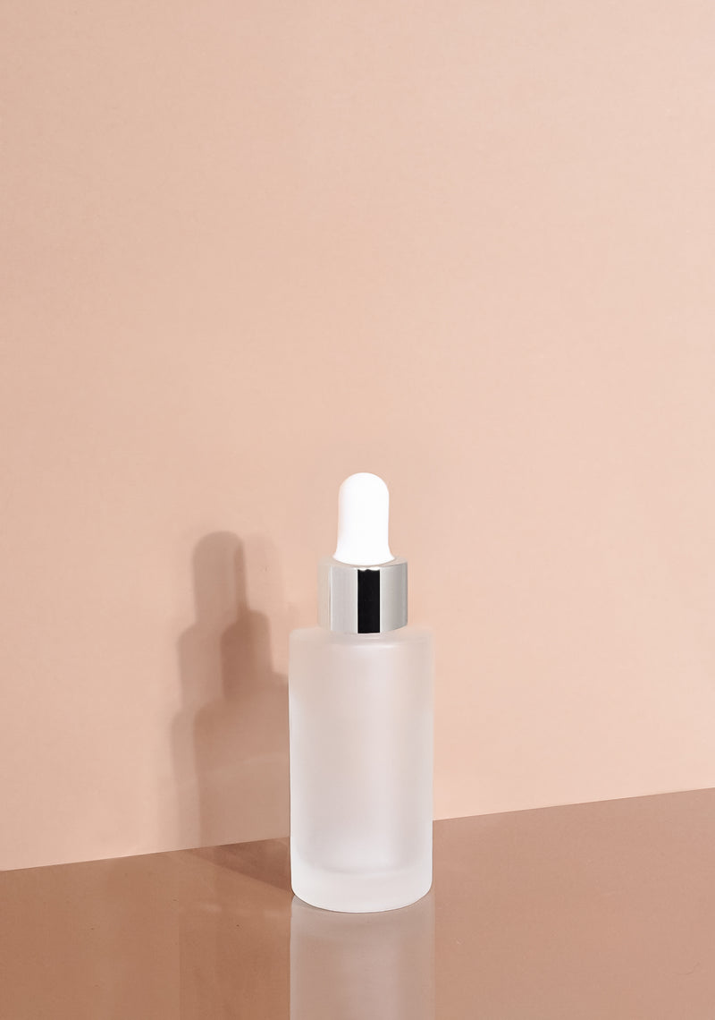 Princi Glass Bottle | Frost | White Rubber Dropper