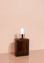 Lily Glass Bottle | Amber | White Rubber Dropper