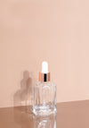 Lily Glass Bottle | Clear | White Rubber Dropper