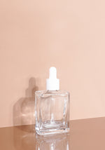 Lily Glass Bottle | Clear | White Rubber Dropper