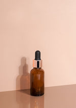 Cole Glass Bottle | Amber | Black Rubber Dropper