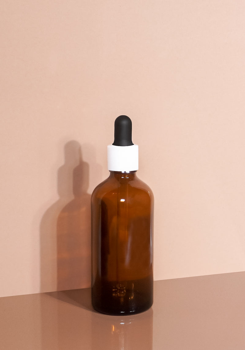 Cole Glass Bottle | Amber | Black Rubber Dropper