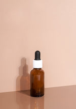 Cole Glass Bottle | Amber | Black Rubber Dropper