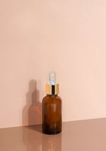 Cole Glass Bottle | Amber | Clear Rubber Dropper