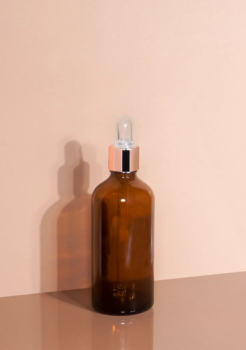 Cole Glass Bottle | Amber | Clear Rubber Dropper