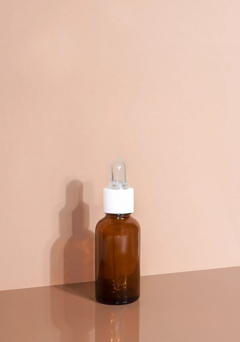 Cole Glass Bottle | Amber | Clear Rubber Dropper