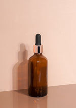 Cole Glass Bottle | Amber | Black Rubber Dropper