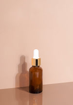 Cole Glass Bottle | Amber | White Rubber Dropper