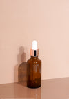 Cole Glass Bottle | Amber | White Rubber Dropper