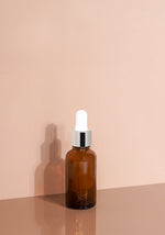 Cole Glass Bottle | Amber | White Rubber Dropper