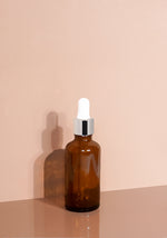 Cole Glass Bottle | Amber | White Rubber Dropper