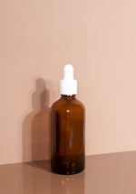 Cole Glass Bottle | Amber | White Rubber Dropper