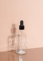 Cole Glass Bottle | Clear | Black Rubber Dropper