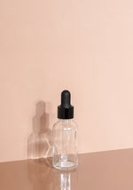 Cole Glass Bottle | Clear | Black Rubber Dropper