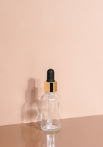 Cole Glass Bottle | Clear | Black Rubber Dropper