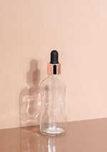 Cole Glass Bottle | Clear | Black Rubber Dropper