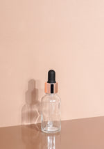 Cole Glass Bottle | Clear | Black Rubber Dropper