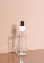 Cole Glass Bottle | Clear | Black Rubber Dropper