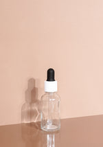 Cole Glass Bottle | Clear | Black Rubber Dropper