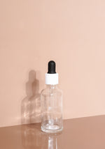 Cole Glass Bottle | Clear | Black Rubber Dropper