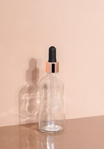 Cole Glass Bottle | Clear | Black Rubber Dropper