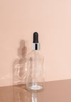 Cole Glass Bottle | Clear | Black Rubber Dropper