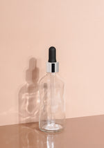 Cole Glass Bottle | Clear | Black Rubber Dropper