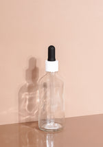 Cole Glass Bottle | Clear | Black Rubber Dropper