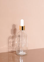 Cole Glass Bottle | Clear | White Rubber Dropper