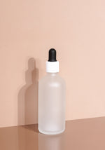 Cole Glass Bottle | Frost | Black Rubber Dropper