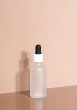 Cole Glass Bottle | Frost | Black Rubber Dropper