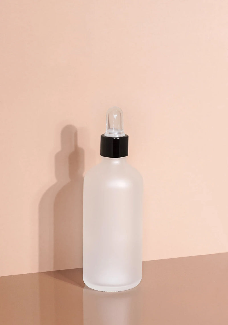 Cole Glass Bottle | Frost | Clear Rubber Dropper