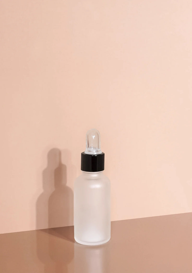 Cole Glass Bottle | Frost | Clear Rubber Dropper