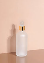 Cole Glass Bottle | Frost | Clear Rubber Dropper