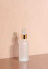 Cole Glass Bottle | Frost | Clear Rubber Dropper