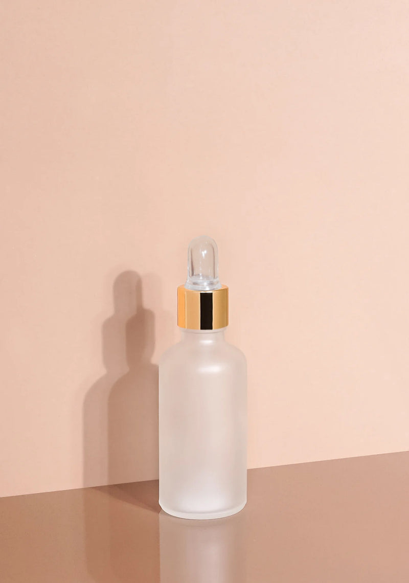 Cole Glass Bottle | Frost | Clear Rubber Dropper