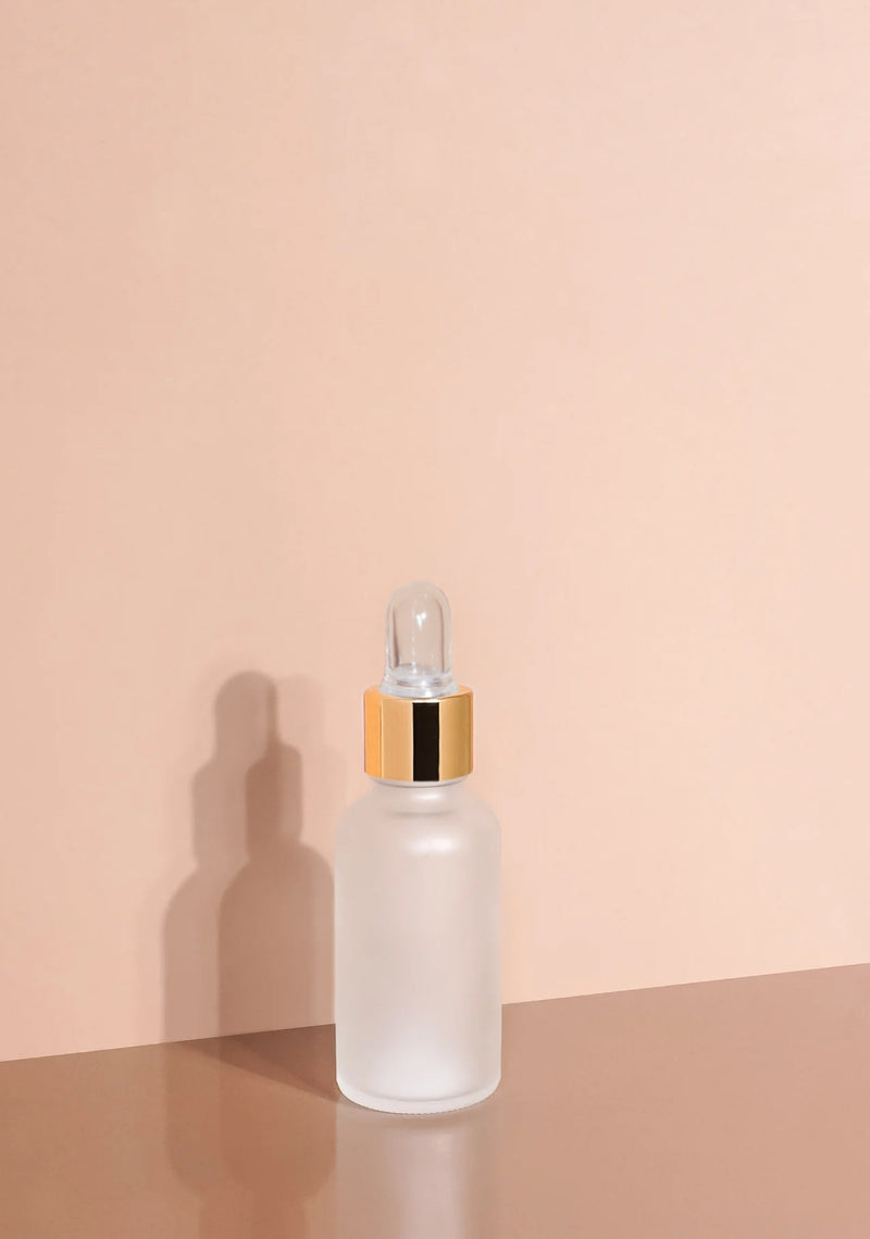 Cole Glass Bottle | Frost | Clear Rubber Dropper