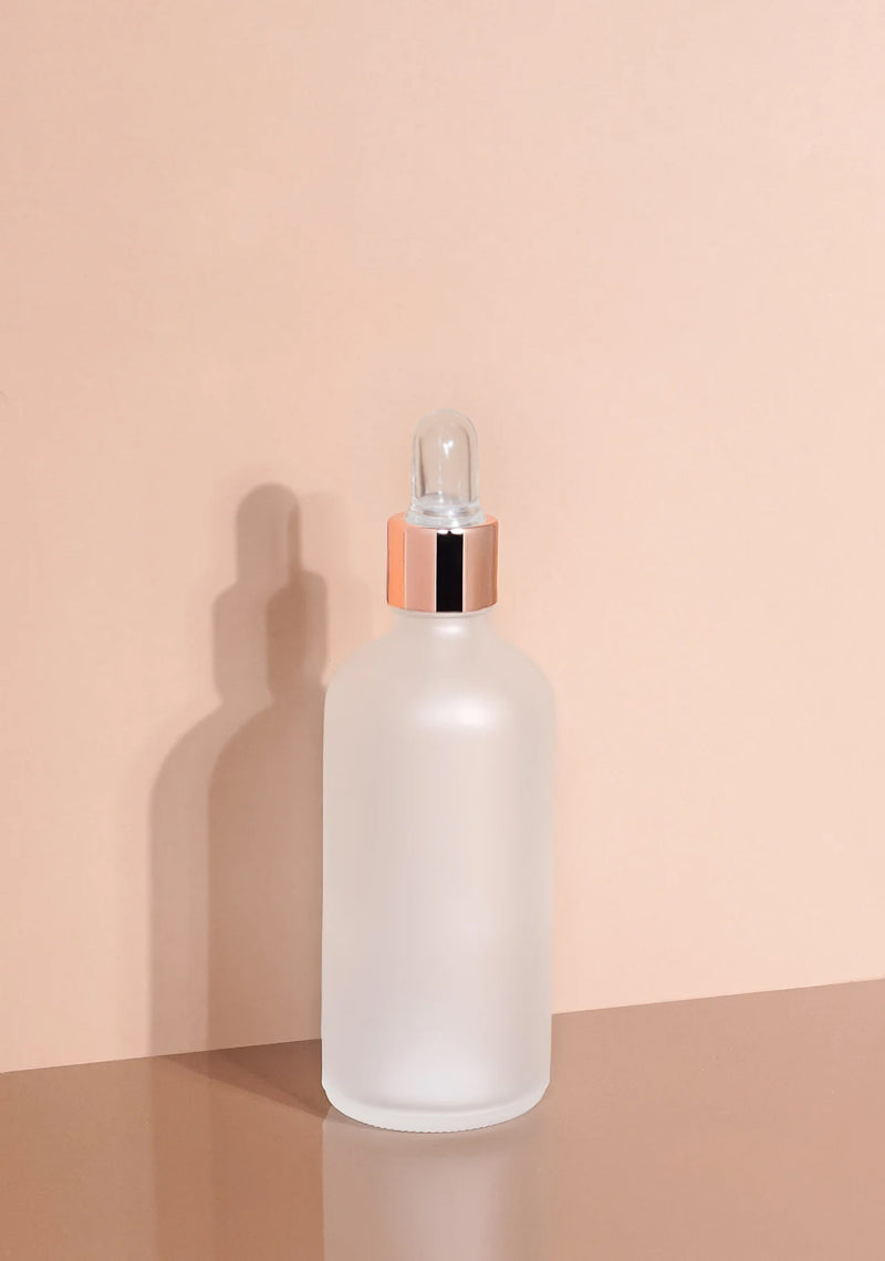 Cole Glass Bottle | Frost | Clear Rubber Dropper