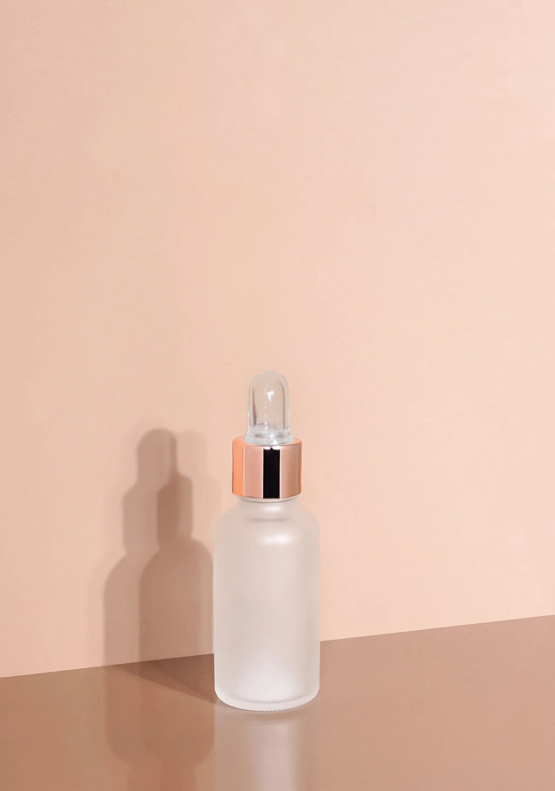 Cole Glass Bottle | Frost | Clear Rubber Dropper