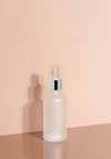 Cole Glass Bottle | Frost | Clear Rubber Dropper