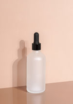 Cole Glass Bottle | Frost | Black Rubber Dropper