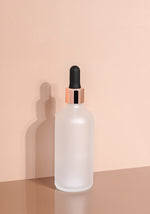 Cole Glass Bottle | Frost | Black Rubber Dropper