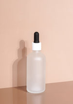 Cole Glass Bottle | Frost | Black Rubber Dropper