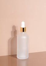 Cole Glass Bottle | Frost | White Rubber Dropper