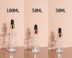 Cole Glass Bottle | Clear | Black Rubber Dropper