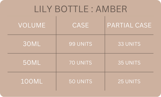 Lily Glass Bottle | Amber | White Rubber Dropper unique image
